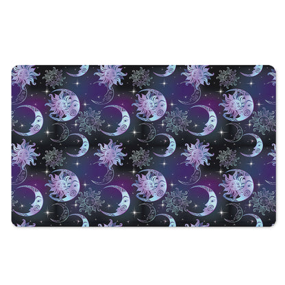 Galaxy Celestial Sun And Moon Print Polyester Doormat