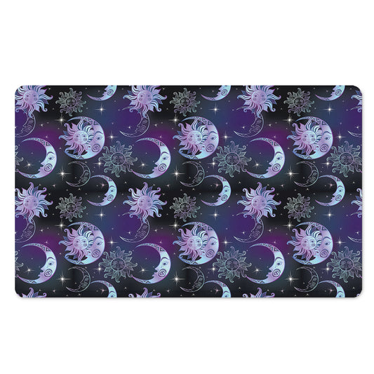 Galaxy Celestial Sun And Moon Print Polyester Doormat