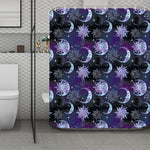Galaxy Celestial Sun And Moon Print Polyester Shower Curtain