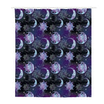 Galaxy Celestial Sun And Moon Print Polyester Shower Curtain