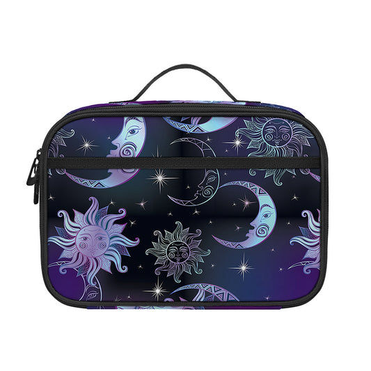 Galaxy Celestial Sun And Moon Print Portable Lunch Bag