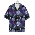 Galaxy Celestial Sun And Moon Print Rayon Hawaiian Shirt