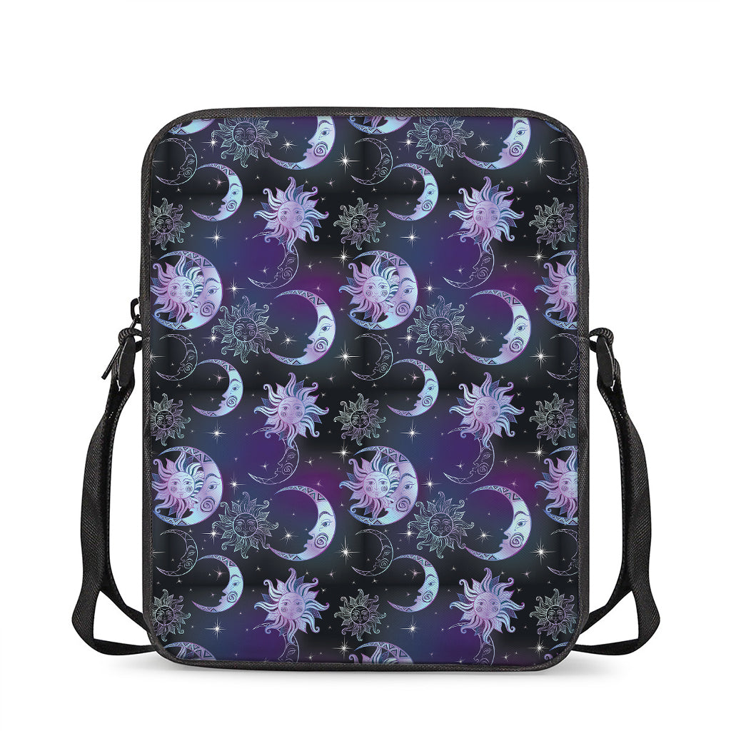 Galaxy Celestial Sun And Moon Print Rectangular Crossbody Bag