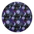 Galaxy Celestial Sun And Moon Print Round Blanket