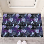 Galaxy Celestial Sun And Moon Print Rubber Doormat