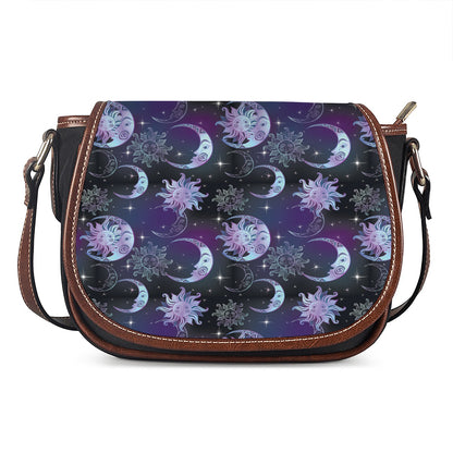 Galaxy Celestial Sun And Moon Print Saddle Bag