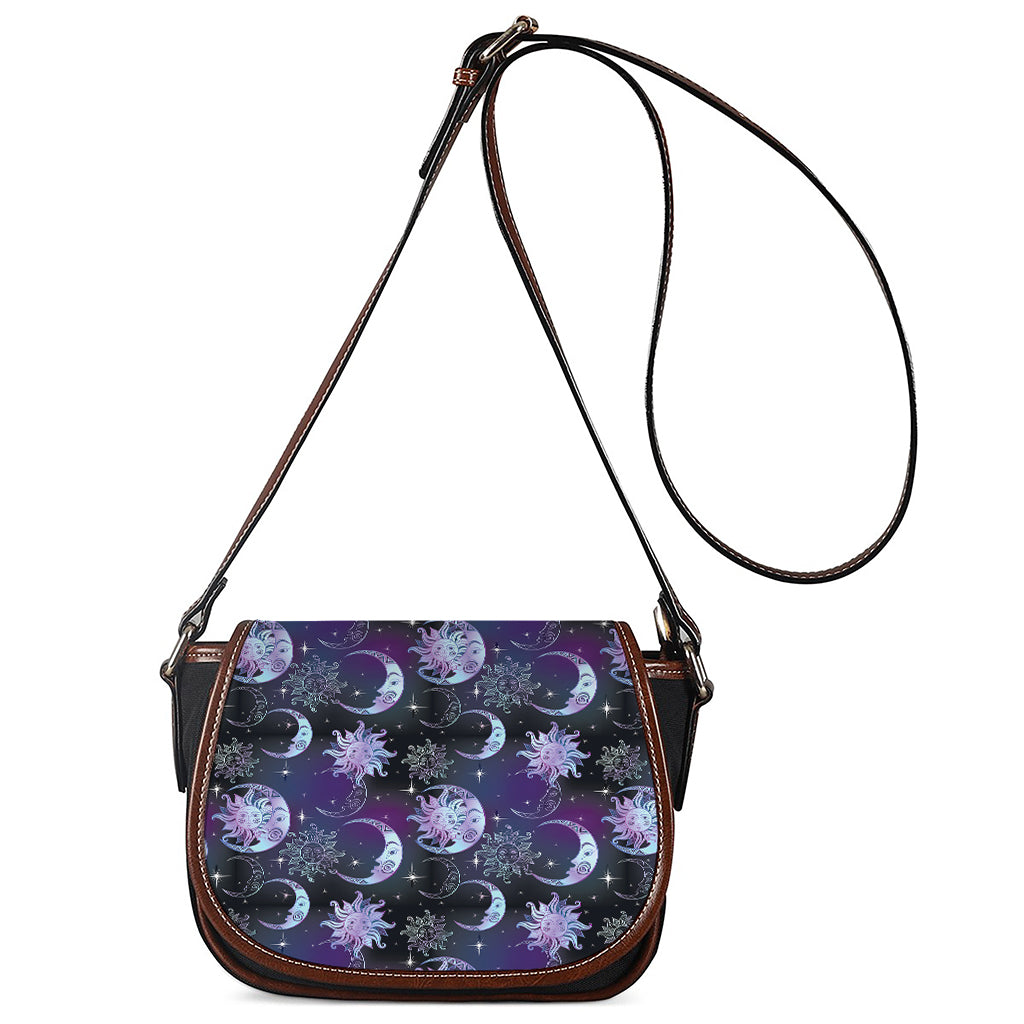 Galaxy Celestial Sun And Moon Print Saddle Bag