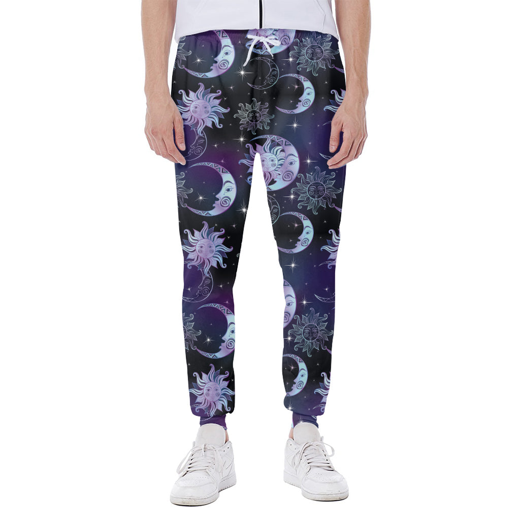 Galaxy Celestial Sun And Moon Print Scuba Joggers