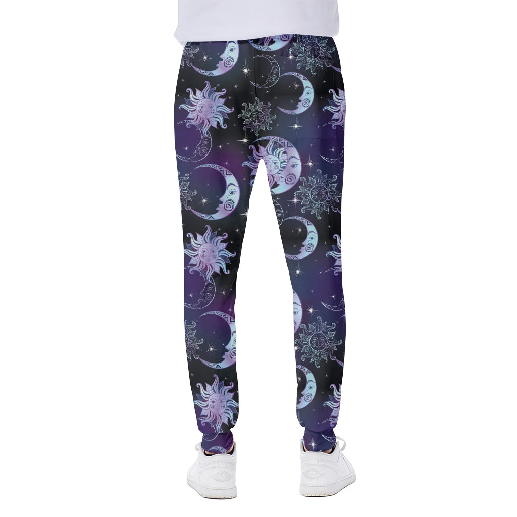 Galaxy Celestial Sun And Moon Print Scuba Joggers