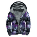 Galaxy Celestial Sun And Moon Print Sherpa Lined Zip Up Hoodie