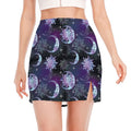Galaxy Celestial Sun And Moon Print Side Slit Mini Skirt