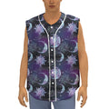 Galaxy Celestial Sun And Moon Print Sleeveless Baseball Jersey