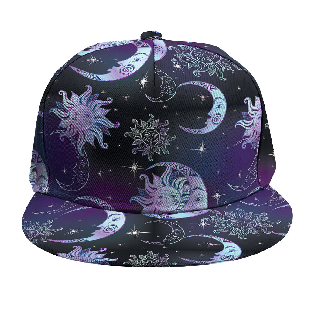Galaxy Celestial Sun And Moon Print Snapback Cap