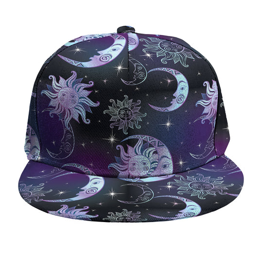 Galaxy Celestial Sun And Moon Print Snapback Cap