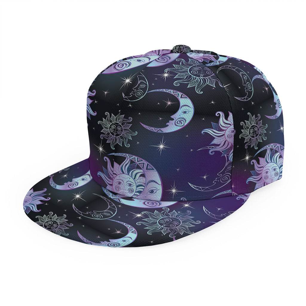 Galaxy Celestial Sun And Moon Print Snapback Cap