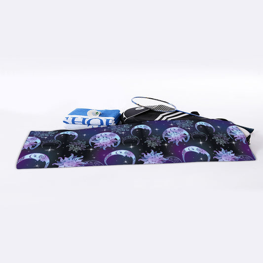 Galaxy Celestial Sun And Moon Print Sports Towel