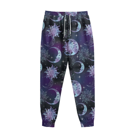 Galaxy Celestial Sun And Moon Print Sweatpants