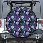 Galaxy Celestial Sun And Moon Print Tire Cover