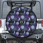 Galaxy Celestial Sun And Moon Print Tire Cover With Camera Hole