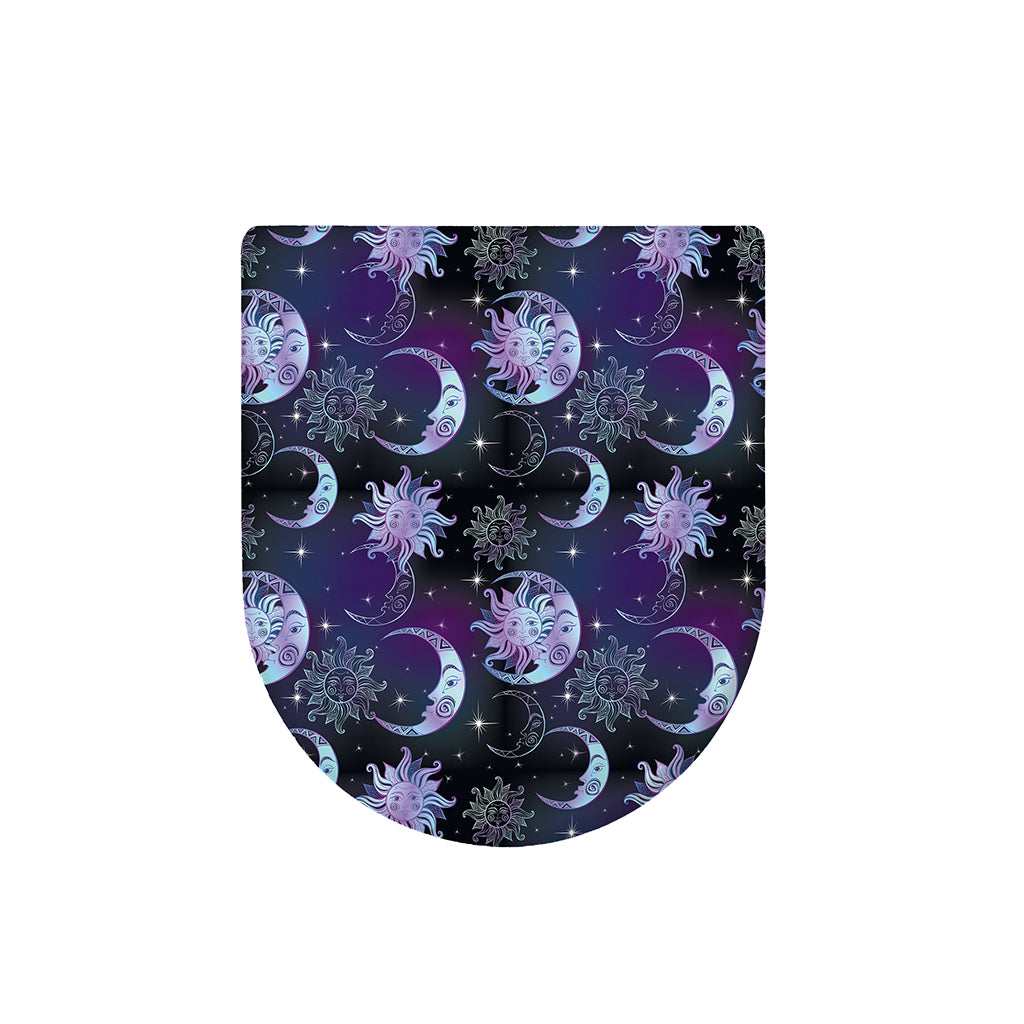 Galaxy Celestial Sun And Moon Print Toilet Lid Cover