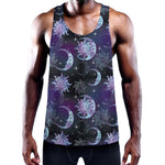 Galaxy Celestial Sun And Moon Print Training Tank Top