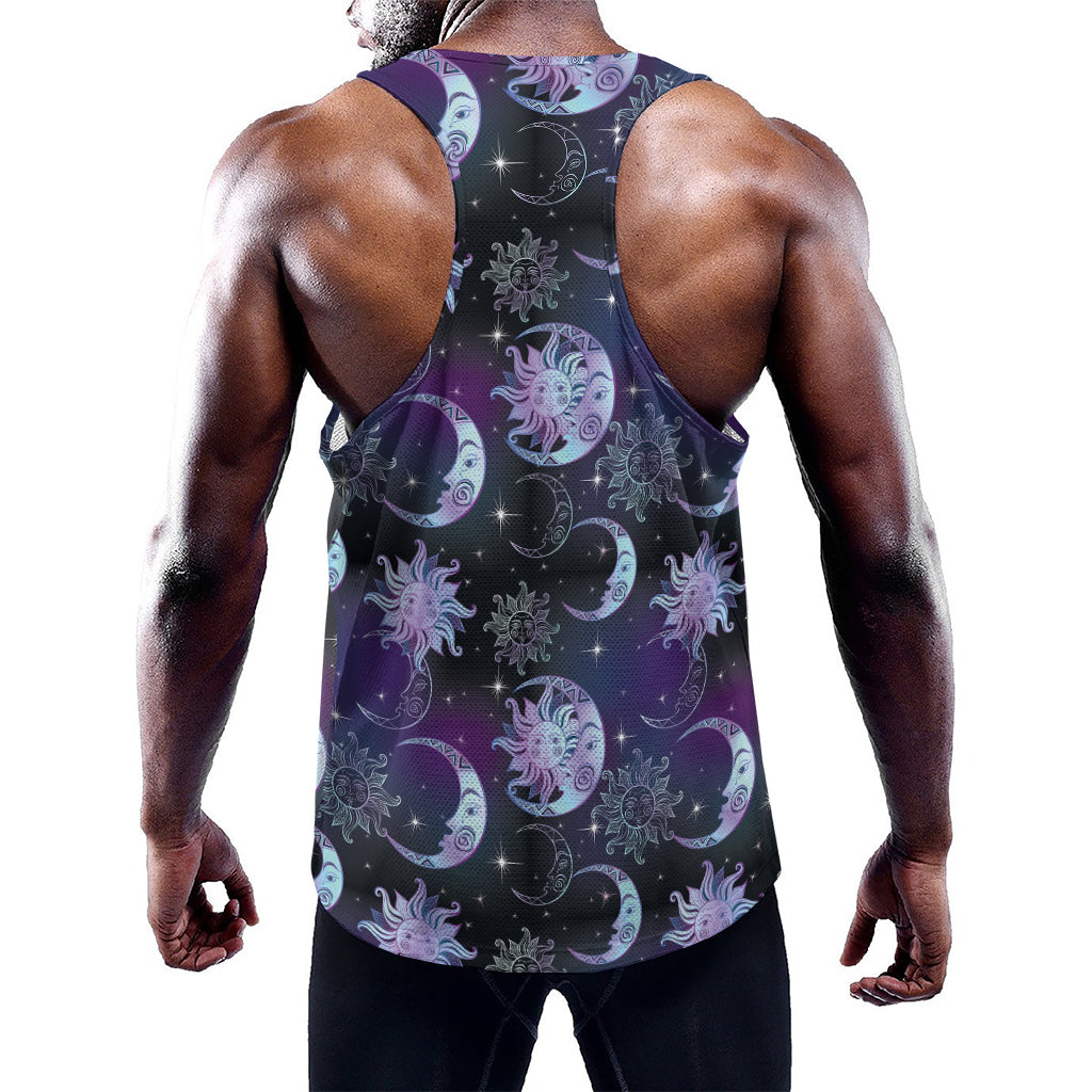 Galaxy Celestial Sun And Moon Print Training Tank Top
