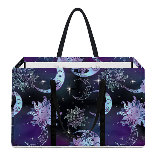 Galaxy Celestial Sun And Moon Print Utility Tote Bag