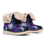 Galaxy Celestial Sun And Moon Print Winter Boots
