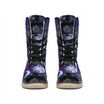 Galaxy Celestial Sun And Moon Print Winter Boots