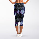 Galaxy Celestial Sun And Moon Print Women's Capri Leggings