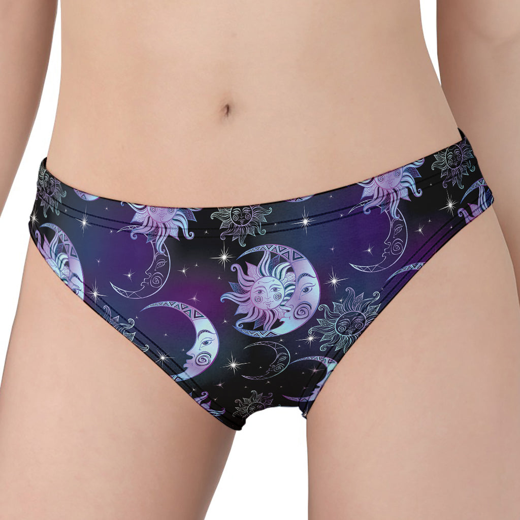Galaxy Celestial Sun And Moon Print Women's Panties