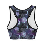 Galaxy Celestial Sun And Moon Print Women's Sports Bra