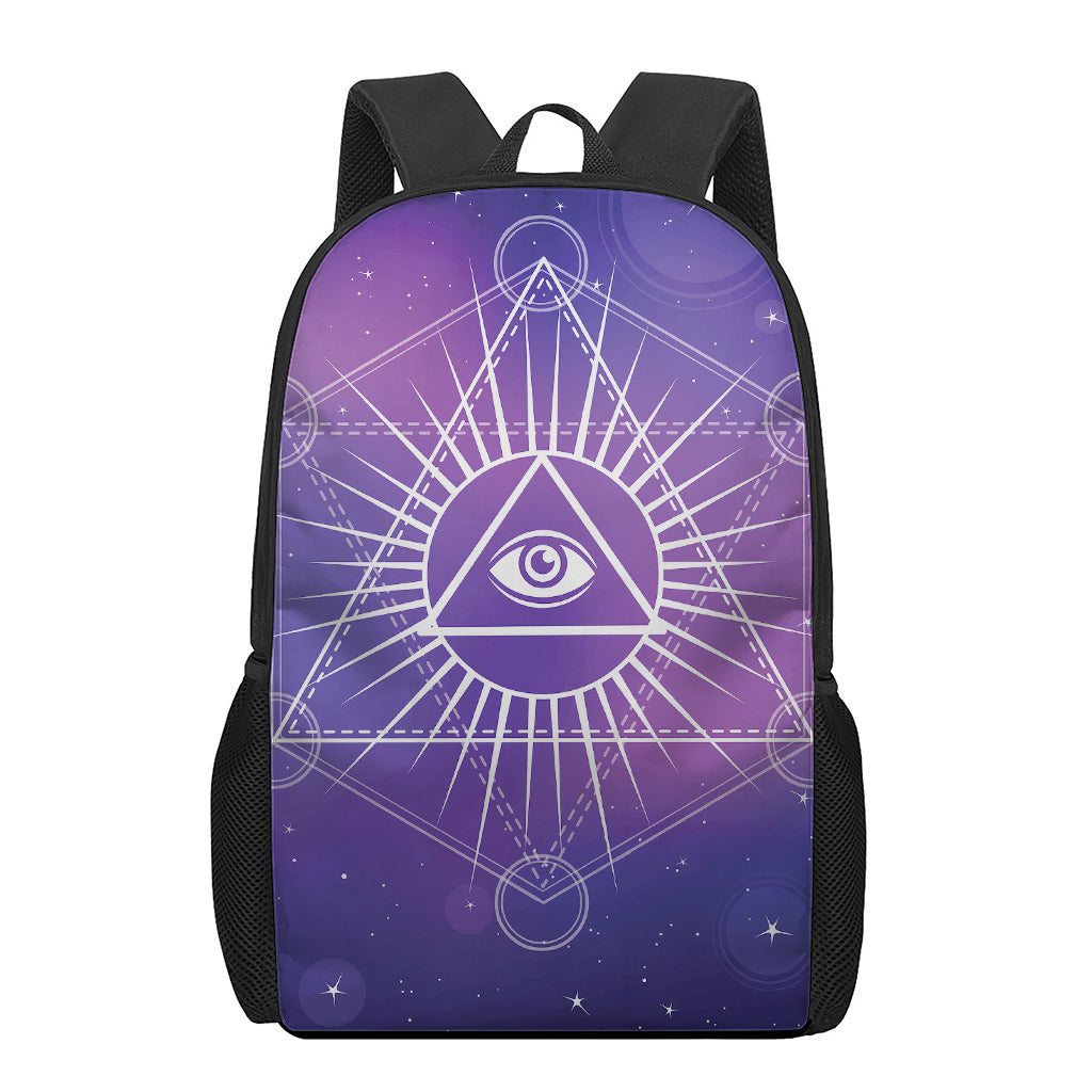 Galaxy Eye of Providence Print 17 Inch Backpack