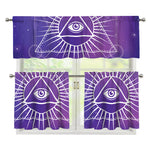 Galaxy Eye of Providence Print 3 Piece Kitchen Curtains