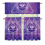 Galaxy Eye of Providence Print 3 Piece Kitchen Curtains