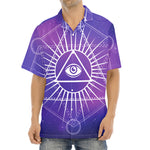 Galaxy Eye of Providence Print Aloha Shirt