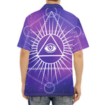 Galaxy Eye of Providence Print Aloha Shirt