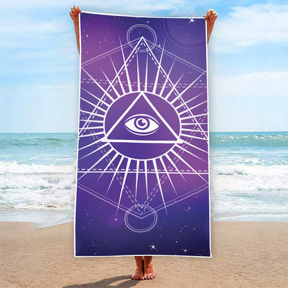 Galaxy Eye of Providence Print Beach Towel