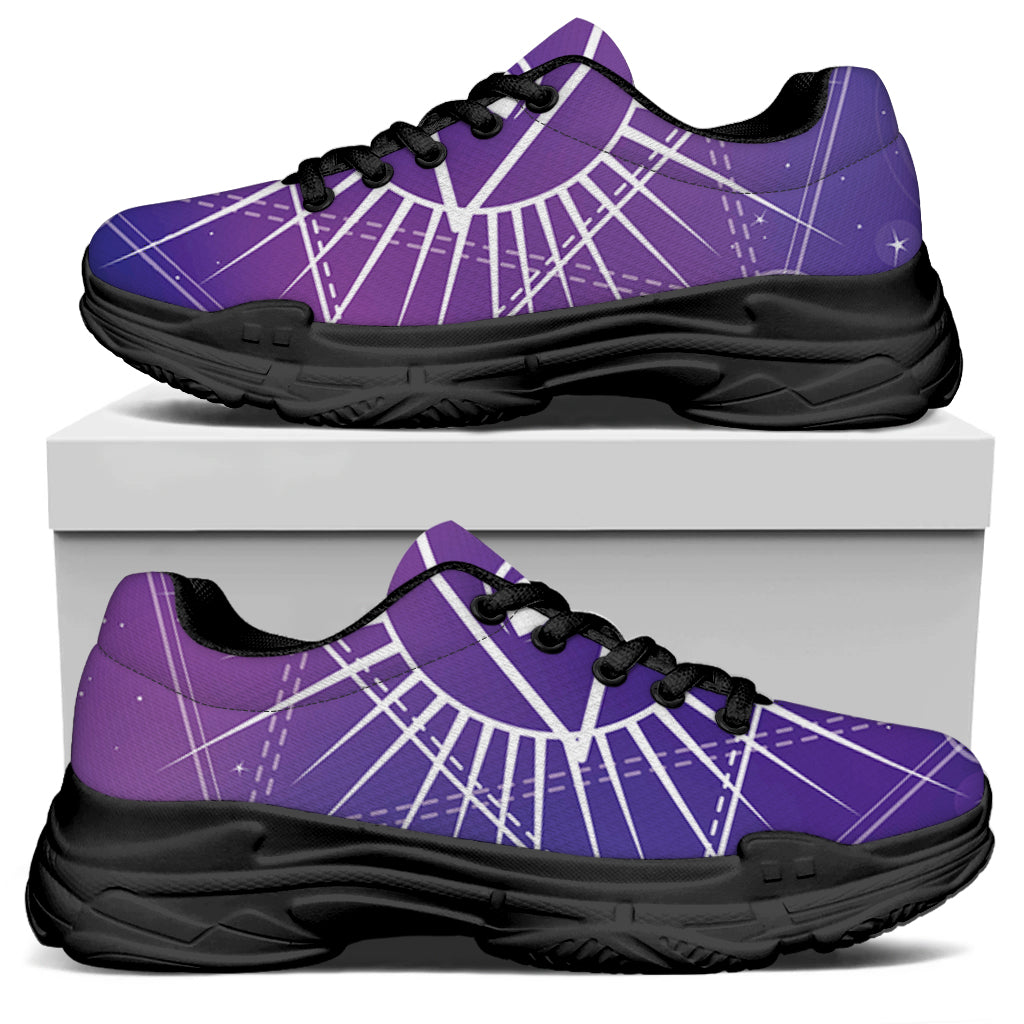 Galaxy Eye of Providence Print Black Chunky Shoes