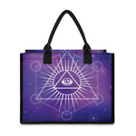 Galaxy Eye of Providence Print Canvas Tote Bag