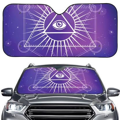 Galaxy Eye of Providence Print Car Windshield Sun Shade