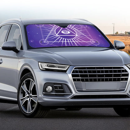 Galaxy Eye of Providence Print Car Windshield Sun Shade