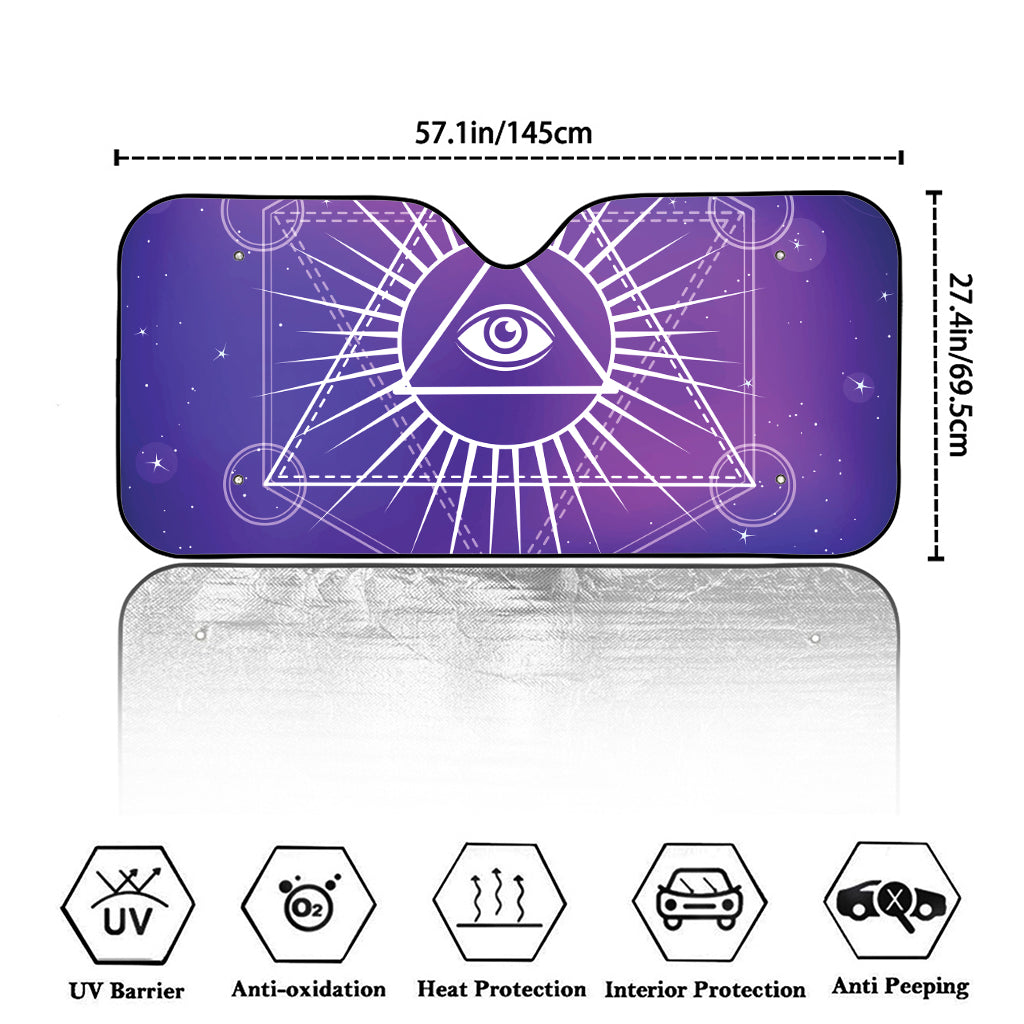 Galaxy Eye of Providence Print Car Windshield Sun Shade