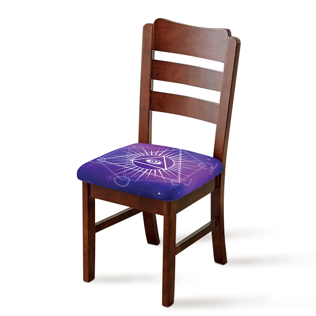 Galaxy Eye of Providence Print Chair Cushion Cover