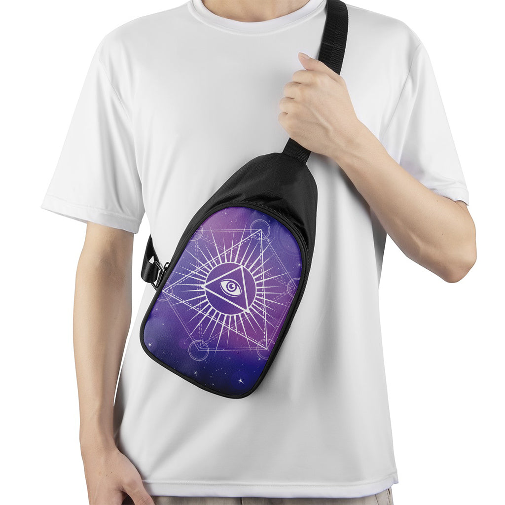 Galaxy Eye of Providence Print Chest Bag