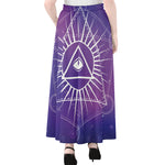 Galaxy Eye of Providence Print Chiffon Maxi Skirt