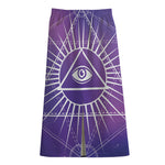 Galaxy Eye of Providence Print Cotton Front Slit Maxi Skirt