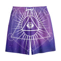 Galaxy Eye of Providence Print Cotton Shorts