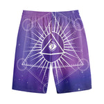 Galaxy Eye of Providence Print Cotton Shorts