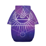 Galaxy Eye of Providence Print Dog Zip Up Hoodie